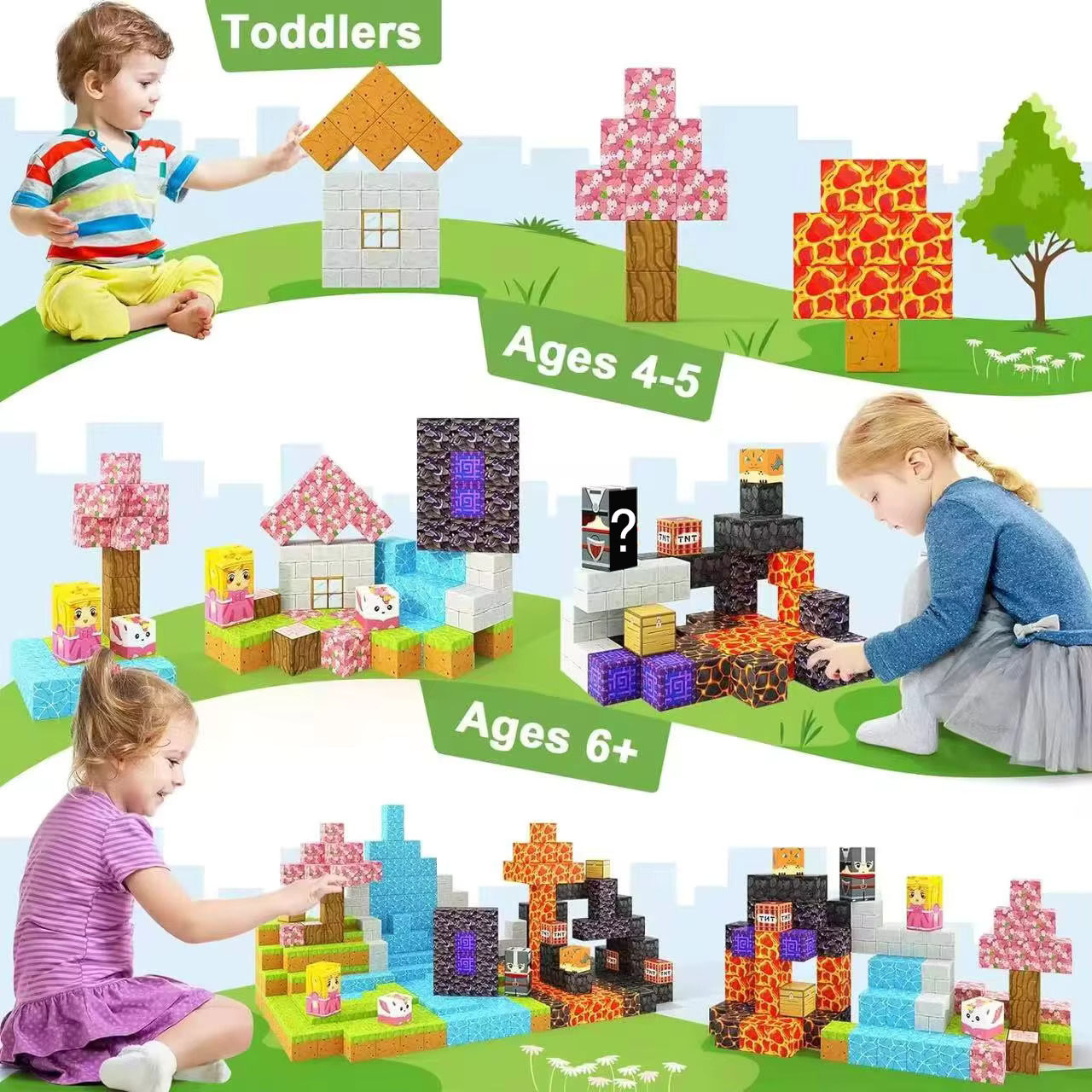 Balok Bangunan Magnetik Dunia  - Kids Education World ulasan dan harga