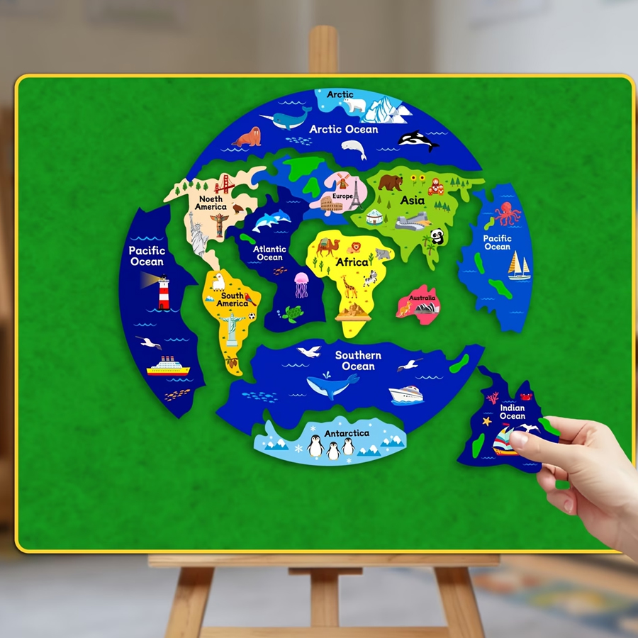 Peta Dunia Anak-Anak dari Kain - Kids Education World ulasan dan harga